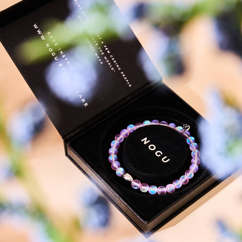 Lavendel | 925 Sterling Silber | Meerjungfrau Glasperlenarmband